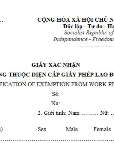 CÁC TRƯỜNG HỢP ĐƯỢC CẤP LẠI GIẤY XÁC NHẬN KHÔNG THUỘC DIỆN CẤP GIẤY PHÉP LAO ĐỘNG VÀ THỜI HẠN CỦA GIẤY XÁC NHẬN KHÔNG THUỘC DIỆN CẤP GIẤY PHÉP LAO ĐỘNG ĐƯỢC CẤP LẠI